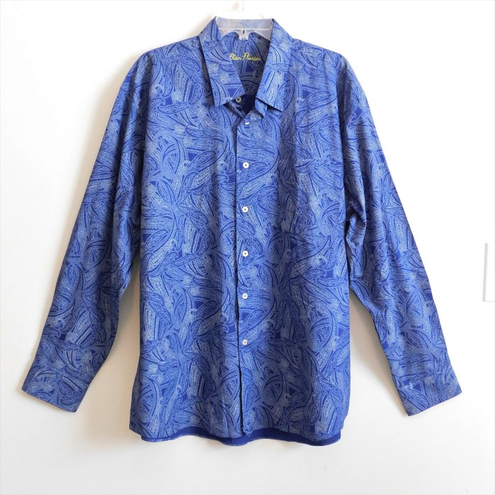 Alan Flusser Blue Paisley Down Shirt XXL (2425)